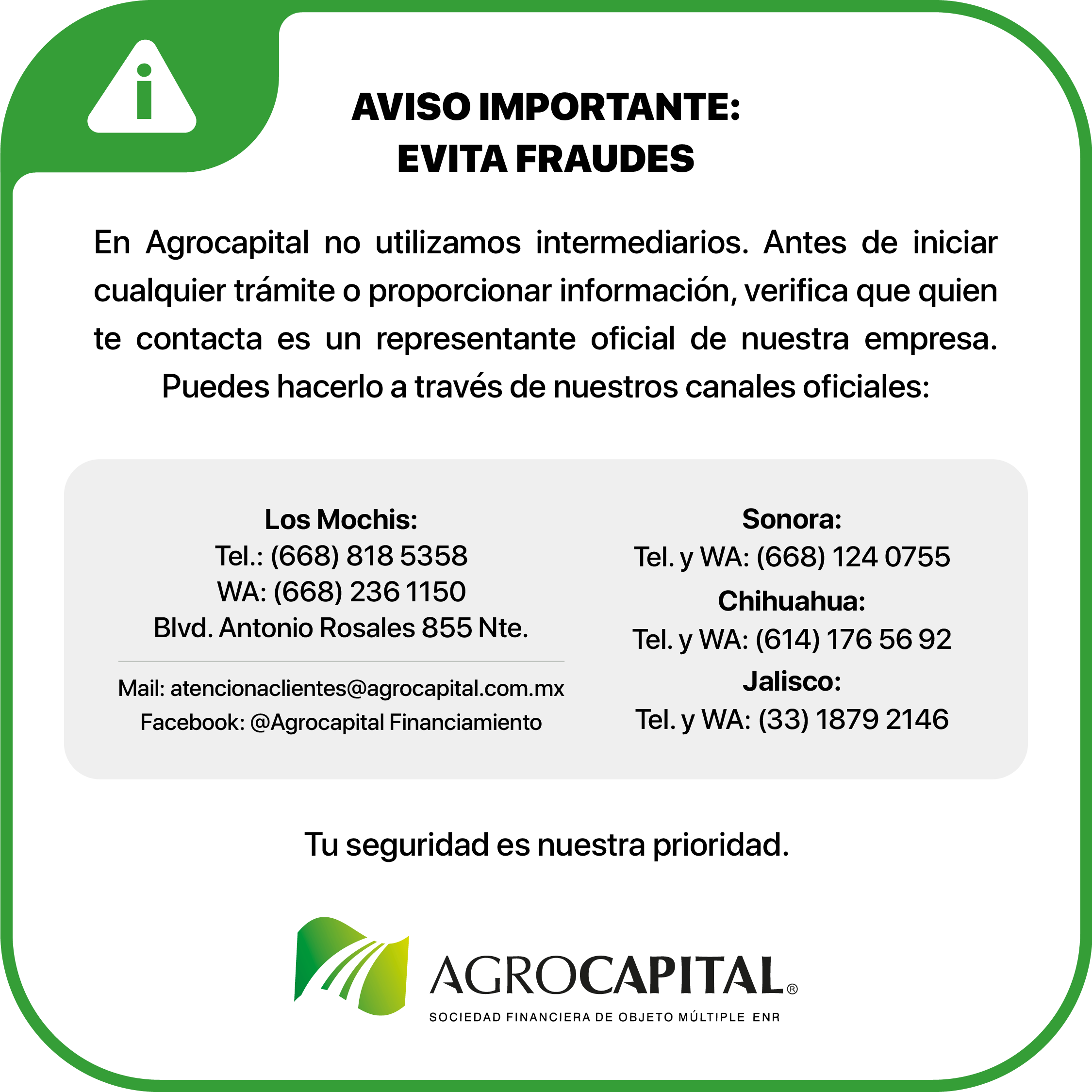 Advertencia importante
